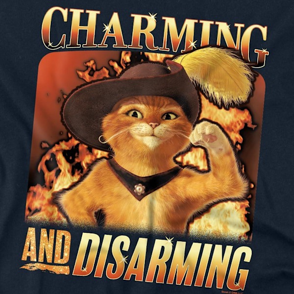 Shrek Herr Puss In Boots Bootleg T-shirt XL Marinblå Navy XL