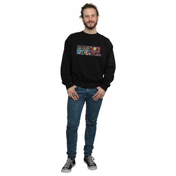 Marvel Comics Herr Infill Logo Sweatshirt S Svart Black S