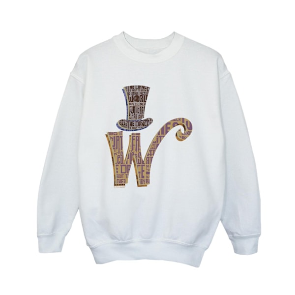 Willy Wonka Boys W Logo Hat Sweatshirt 7-8 år Vit White 7-8 Years