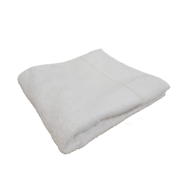 Towel City Tryckbar Kant Ekologisk Handduk En Storlek Vit White One Size