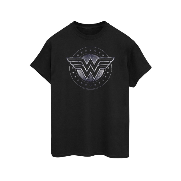 DC Comics Womens/Ladies Wonder Woman Star Shield Cotton Boyfrie Black L