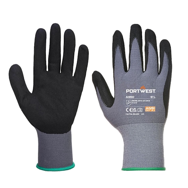 Portwest Unisex Adult A350 DermiFlex Grip Gloves XXL Svart Black XXL