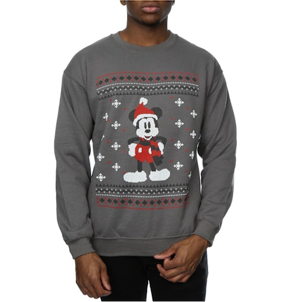 Disney Herr Mickey Mouse Halsduk Jul Sweatshirt S Charcoal Charcoal S