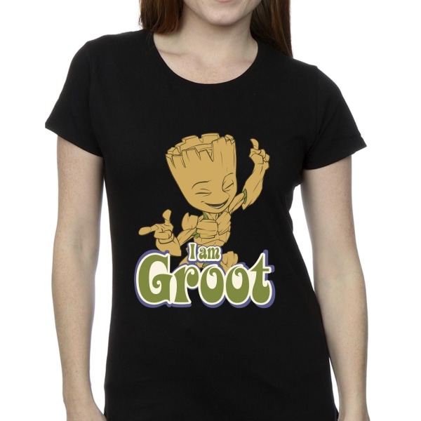 Guardians Of The Galaxy Dam/Kvinnor Groot Dans Bomull T-shirt Black M