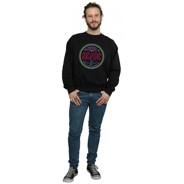 AC/DC Herr Circle Neon Sweatshirt S Svart Black S