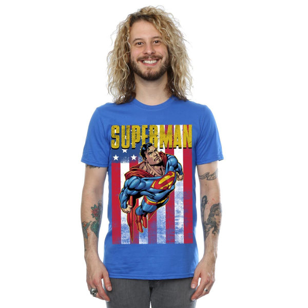 Superman Mens Flight Cotton T-Shirt 3XL Royal Blue Royal Blue 3XL