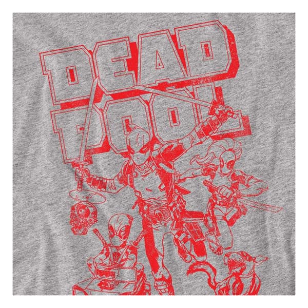 Deadpool Unisex Vuxen Corps Red Attack Heather Långärmad T-shirt Athletic M