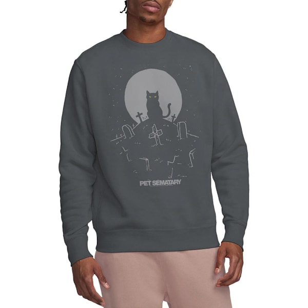 Pet Sematary Unisex Vuxen Katt Med Gravstenar Sweatshirt XL Cha Charcoal XL