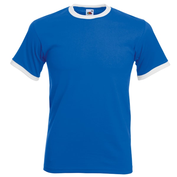 Fruit Of The Loom Herr T-shirt med ringad kort ärm M Royal/Vit Royal/White M