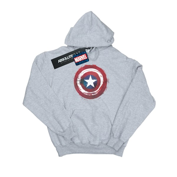 Marvel Herr Captain America Splatter Shield Hoodie 5XL Sports G Sports Grey 5XL