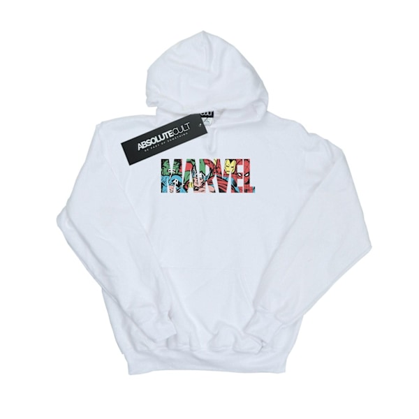 Marvel Comics Boys Logo Character Infill Hoodie 5-6 år Vit White 5-6 Years