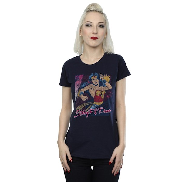 Wonder Woman Dam/Kvinnors Styrka Och Kraft Bomull T-shirt S Navy Blue S