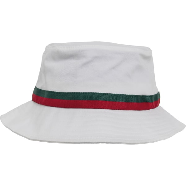 Flexfit By Yupoong Stripe Bucket Hat One Size Vit/Brandröd/Gr White/Fire Red/Green One Size