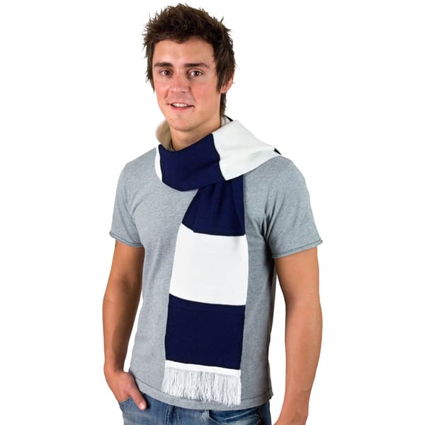 Result Herr Tungt Stickad Termisk Vinterhalsduk En Storlek Vit/Marinblå White/Navy One Size