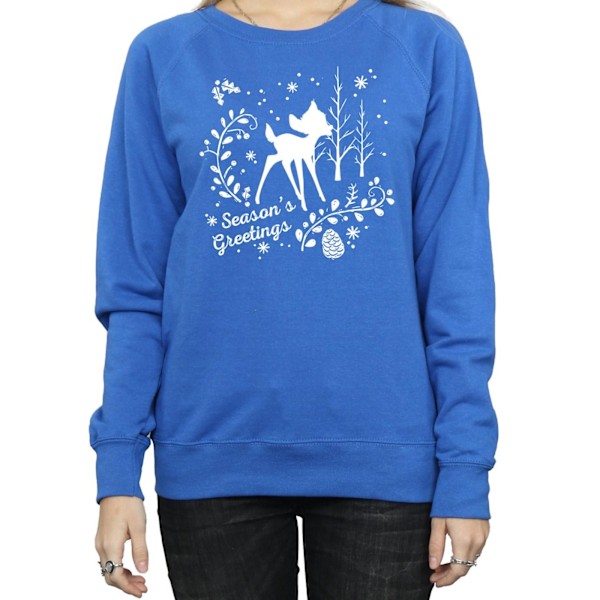 Disney Dam/Kvinnor Bambi Julhälsningar Sweatshirt S Roy Royal Blue S