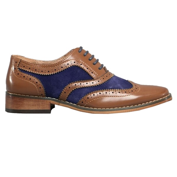 Goor herr 5 Eye Brogue Oxford skor 8 UK Tan/Navy Tan/Navy 8 UK