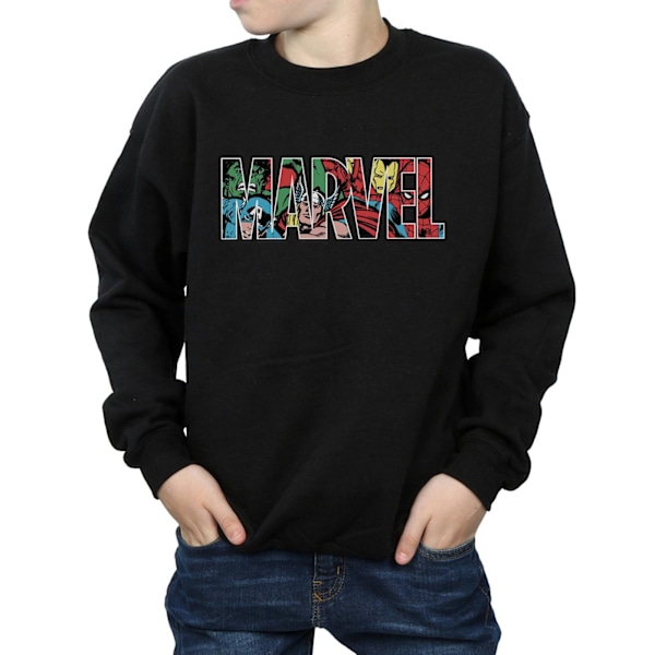 Marvel Comics Pojkar Karaktär Infill Logotyp Sweatshirt 3-4 År B Black 3-4 Years