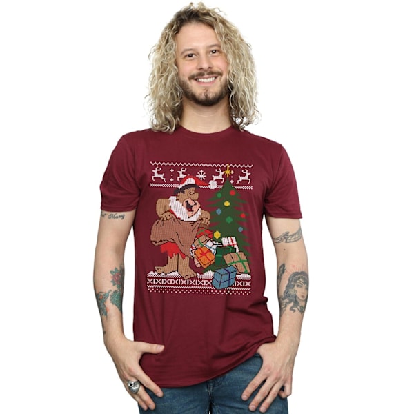 The Flintstones Herr Jul Fair Isle T-shirt M Burgundy Burgundy M