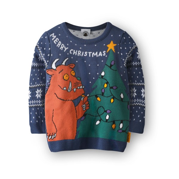 The Gruffalo Boys Knitted Christmas Jumper 3-4 Years Blue Blue 3-4 Years