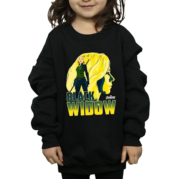 Marvel Girls Avengers Infinity War Black Widow Character Sweatshirt Black 12-13 Years