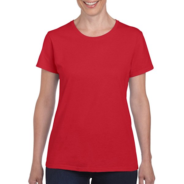 Gildan Dam/Kvinnors T-shirt i tung bomull, Missy Fit, kort ärm Red L