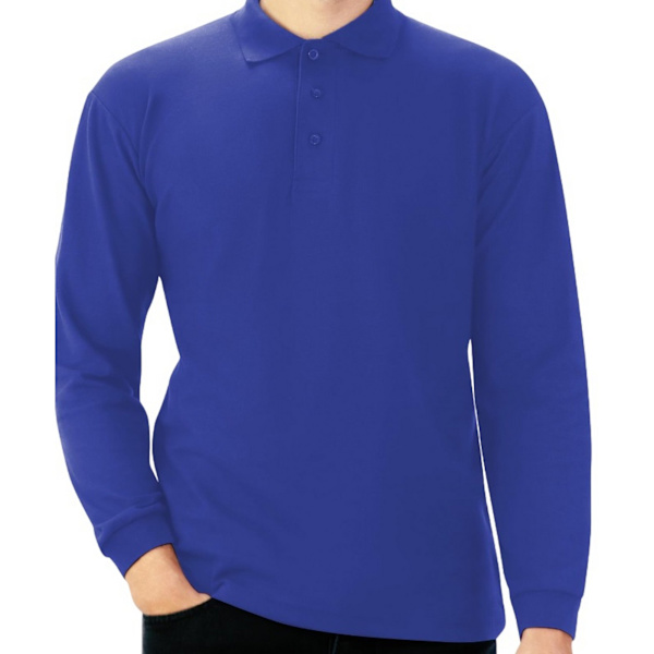 Casual Classic Herr Långärmad Polo 2XL Royal Blue Royal Blue 2XL