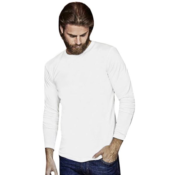 Tee Jays Herr Interlock Långärmad T-shirt L Vit White L