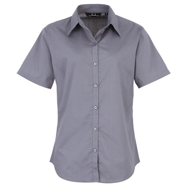 Premier Kortärmad Poplinblus / Enfärgad Arbetsskjorta 24 Lila Purple 24