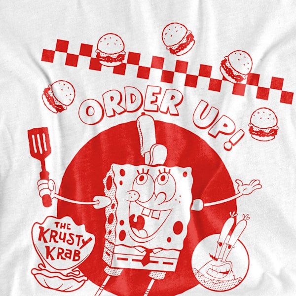SvampBob Fyrkant Unisex Vuxen Order Up! T-Shirt L Vit White L