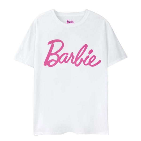 Barbie Dam/Kvinnor Klassisk Logotyp T-shirt 14 UK Vit White 14 UK