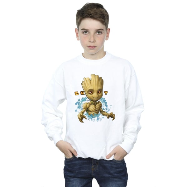Guardians Of The Galaxy Boys Groot Flowers Sweatshirt 5-6 år White 5-6 Years