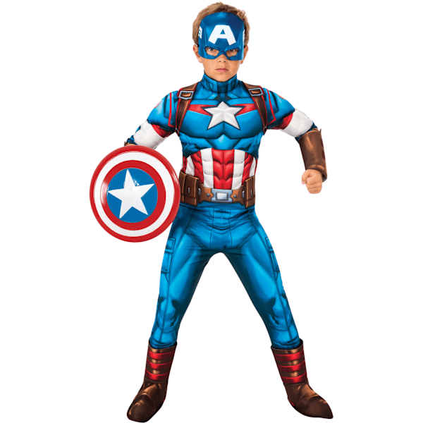 The Avengers Barn/Kids Deluxe Captain America Kostym XS Blå Blue/White/Red XS