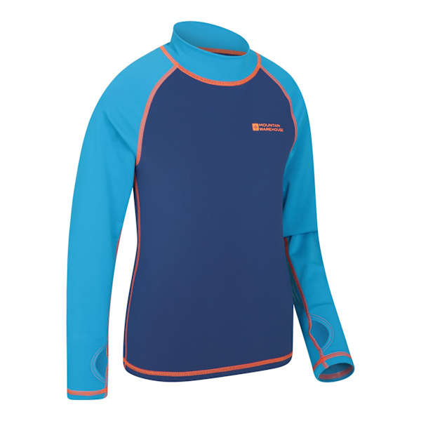 Mountain Warehouse Barnkläder/Barn Långärmad Rashguard 2-3 År Blue 2-3 Years