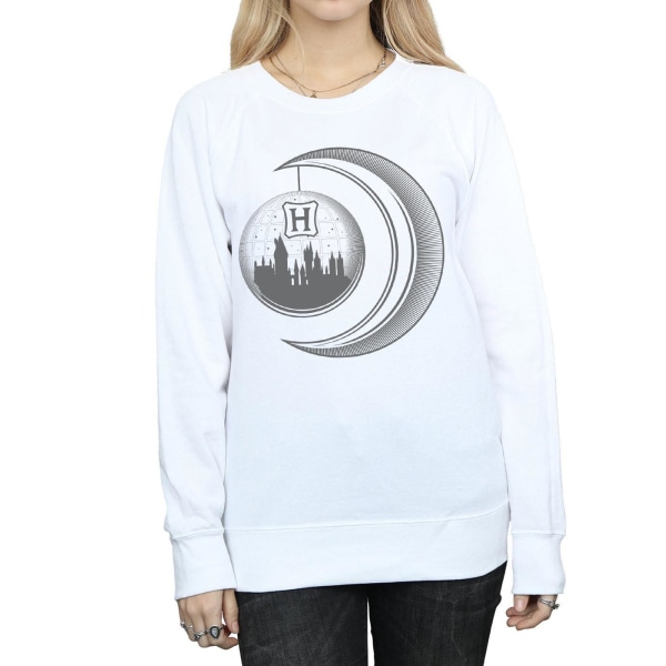 Harry Potter Dam/Kvinnor Hogwarts Moon Sweatshirt XL Vit White XL