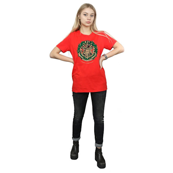 Harry Potter Dam/Kvinnor Julkrans Bomull Boyfriend T- Red L