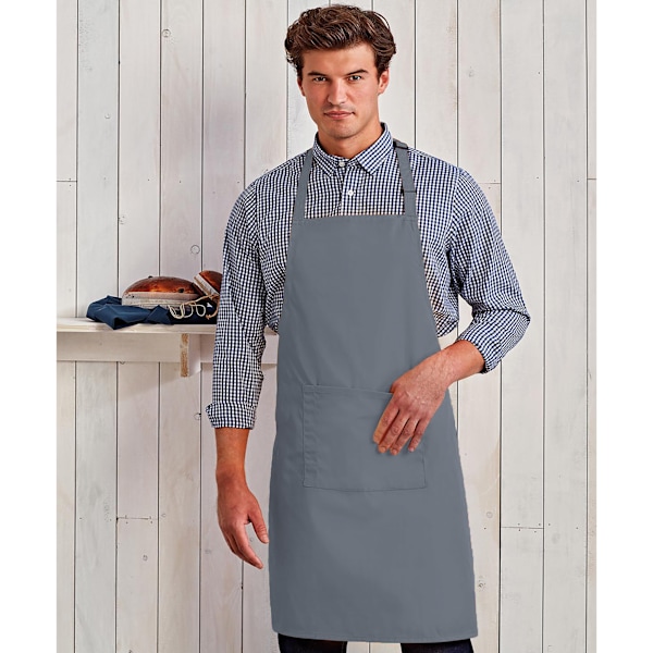 Premier Dam/Kvinnors Färger Bip Förkläde Med Ficka / Arbetskläder Steel One Size