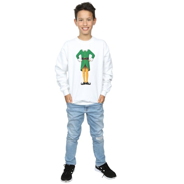 Elf Boys Buddy Kostym Sweatshirt 5-6 År Vit White 5-6 Years