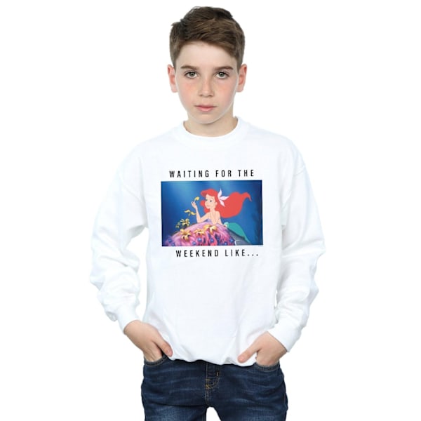 Disney Princess Boys Ariel Väntar På Helgen Sweatshirt 7 White 7-8 Years