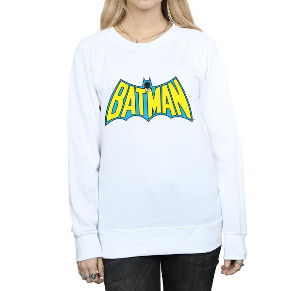Batman Dam/Kvinnor Retro Logo Heather Sweatshirt XL Vit White XL