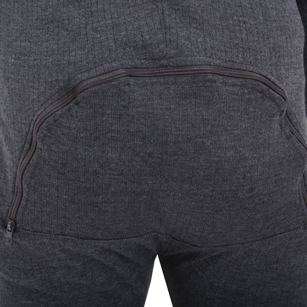 THERMAL Termounderkläder för män allt i en unionsdräkt med bakre Fl Charcoal Chest: 32-34 inch (Small)