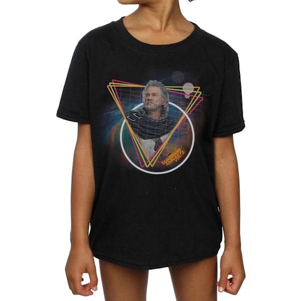 Marvel Girls Guardians Of The Galaxy Neon Ego Bomull T-shirt 9- Black 9-11 Years