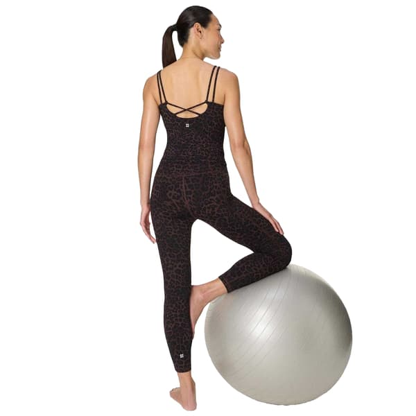 Sweaty Betty Dam Leopardmönstrad Performance Linne Brown 8 UK