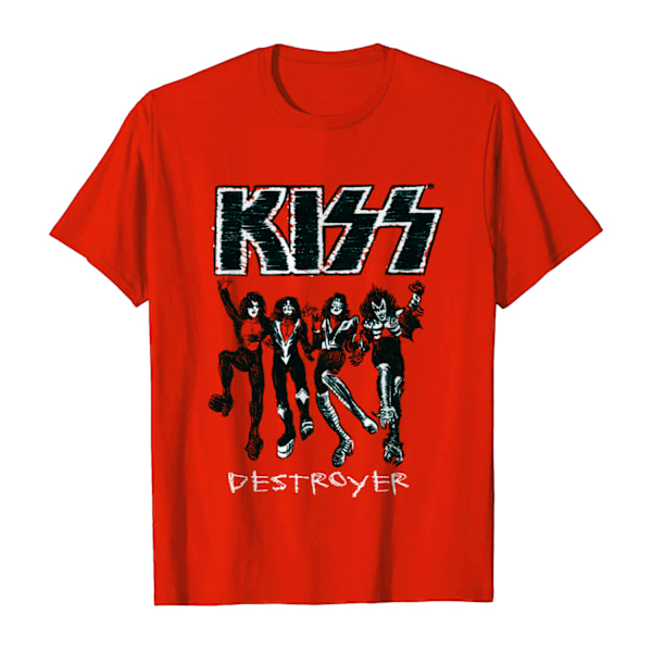 Kiss Unisex Adult Destroyer Sketch Bomull T-shirt S Röd Red S