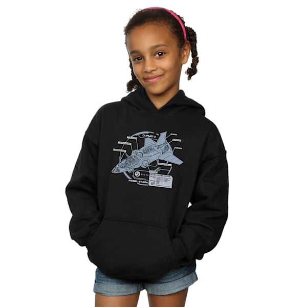 Marvel Girls The Avengers Quinjet Breakdown Hoodie 9-11 år B Black 9-11 Years