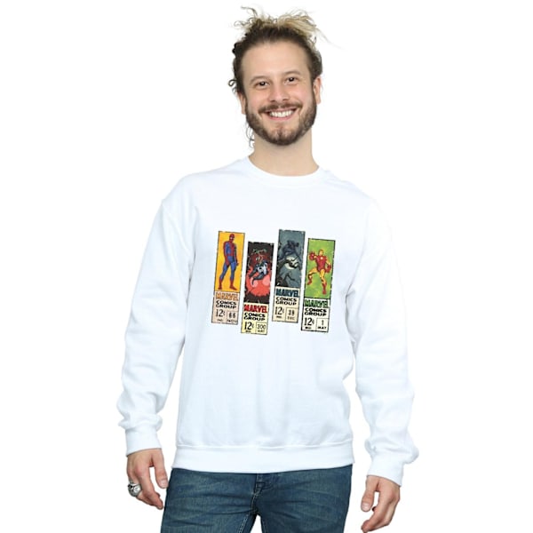 Marvel Comic Strips Sweatshirt för män 4XL Vit White 4XL