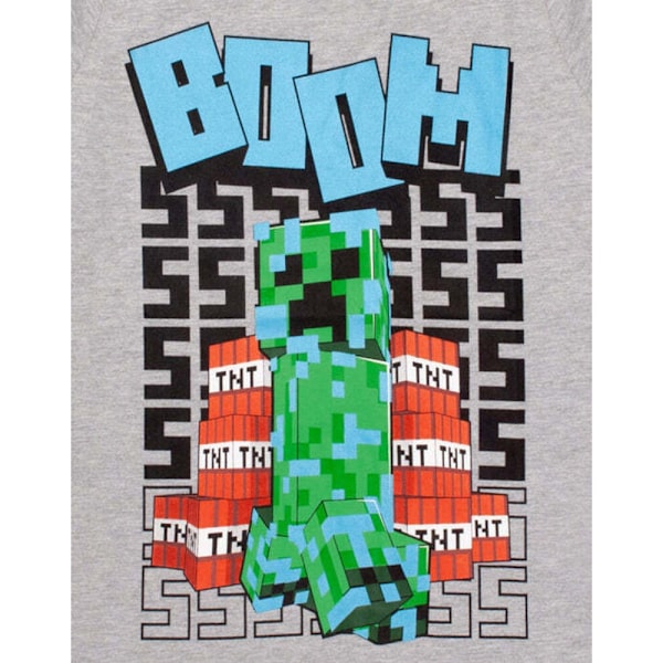 Minecraft Boys Boom T-Shirt 13-14 år Grå Grey 13-14 Years