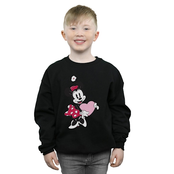 Disney Boys Minnie Mouse Love Heart Sweatshirt 7-8 år Svart Black 7-8 Years