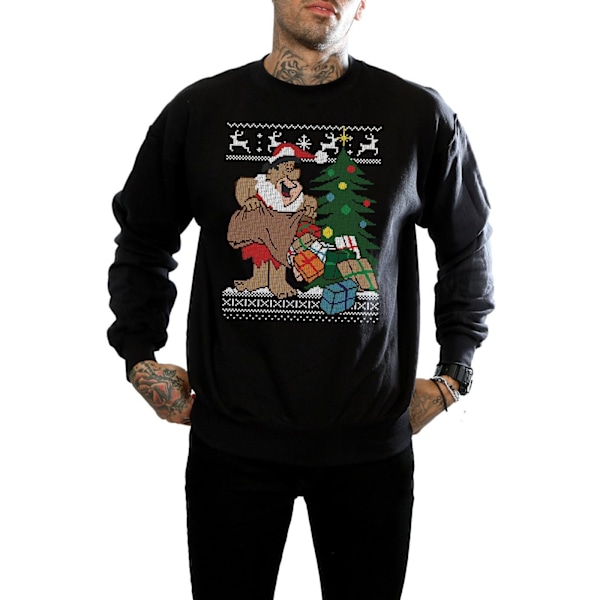 The Flintstones Herr Jul Fair Isle Sweatshirt XL Svart Black XL