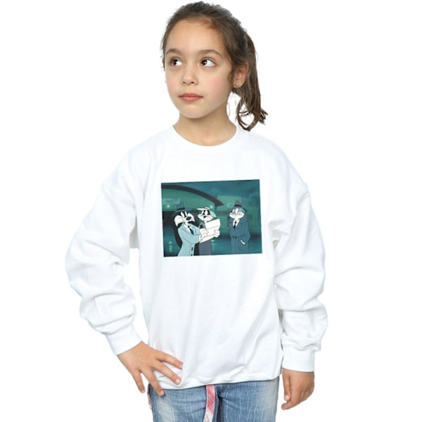 Looney Tunes Girls Bugs Bunny Sylvester Letter Sweatshirt 9-11 White 9-11 Years