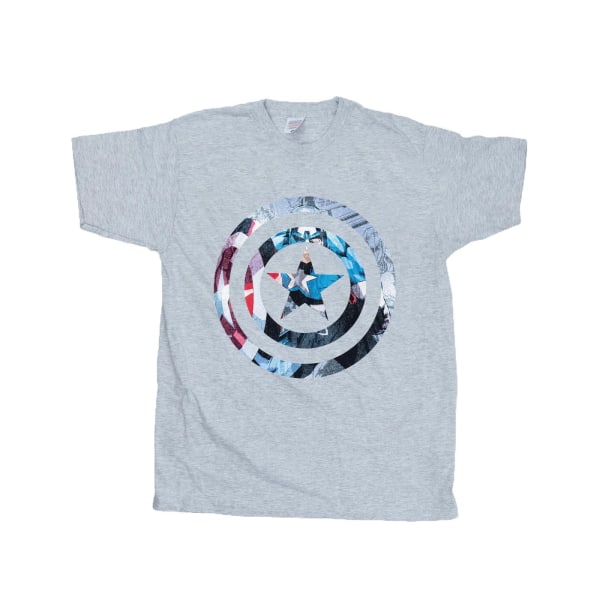 Marvel Boys Avengers Captain America Montage Symbol T-shirt 5-6 Heather Grey 5-6 Years